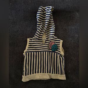 Bobo Chooses Striped‎ Hooded Tank Top Size 2-3Y yellow blue Happy Sad